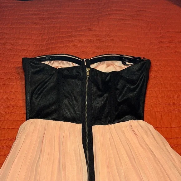 Material Girl Flirty Black and Pink Strapless Dress - Picture 5 of 9